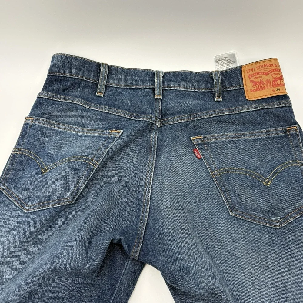 Levi's Strong Jeans Mens 34x34 Blue Western Fit Straight Leg Stretch 37681-0030